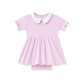 Peter Pan Collar Bodysuit Dress in Thistle