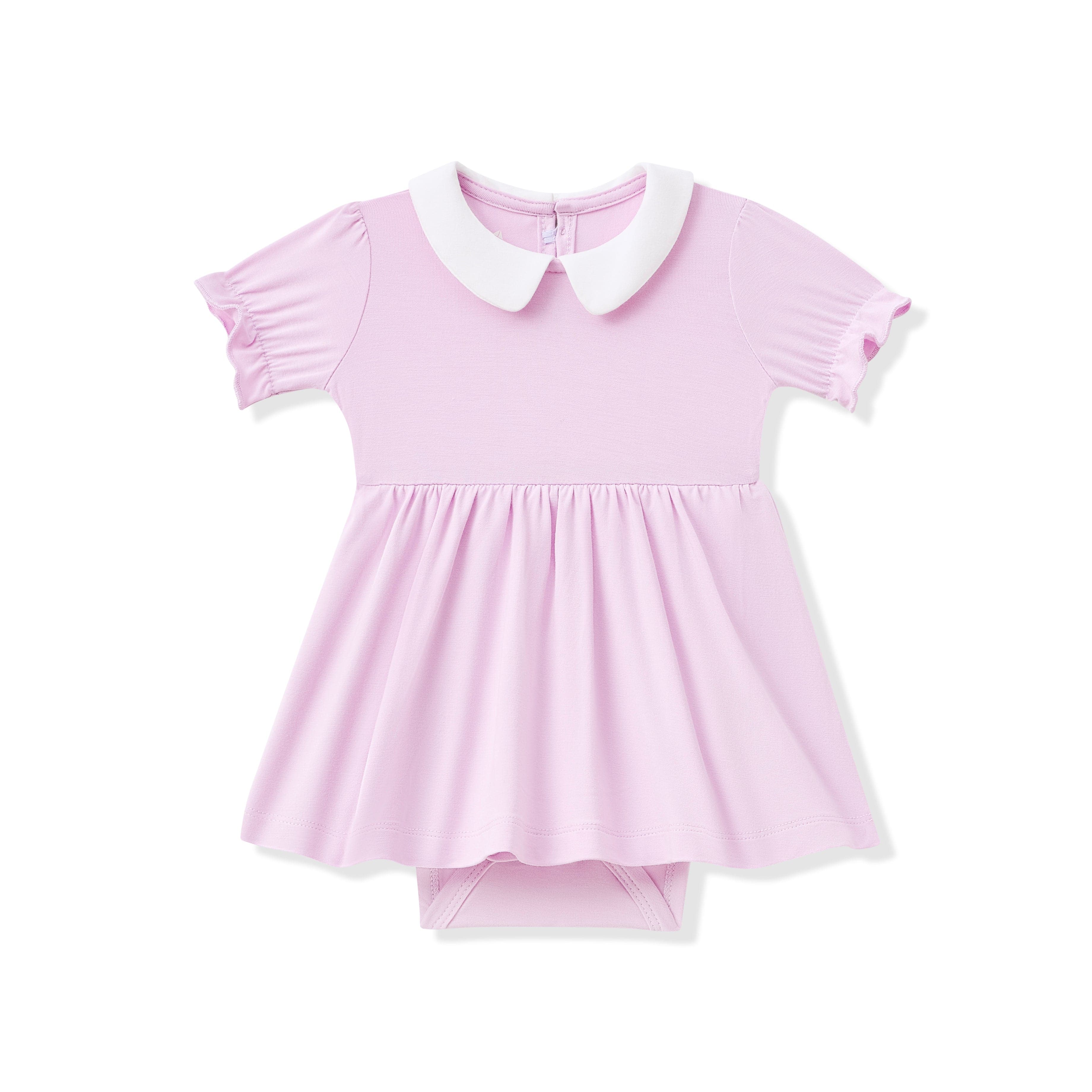 Peter Pan Collar Bodysuit Dress in Thistle