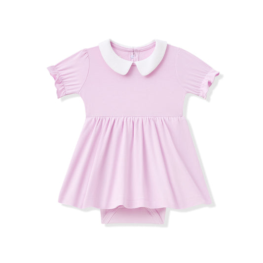 Peter Pan Collar Bodysuit Dress in Thistle