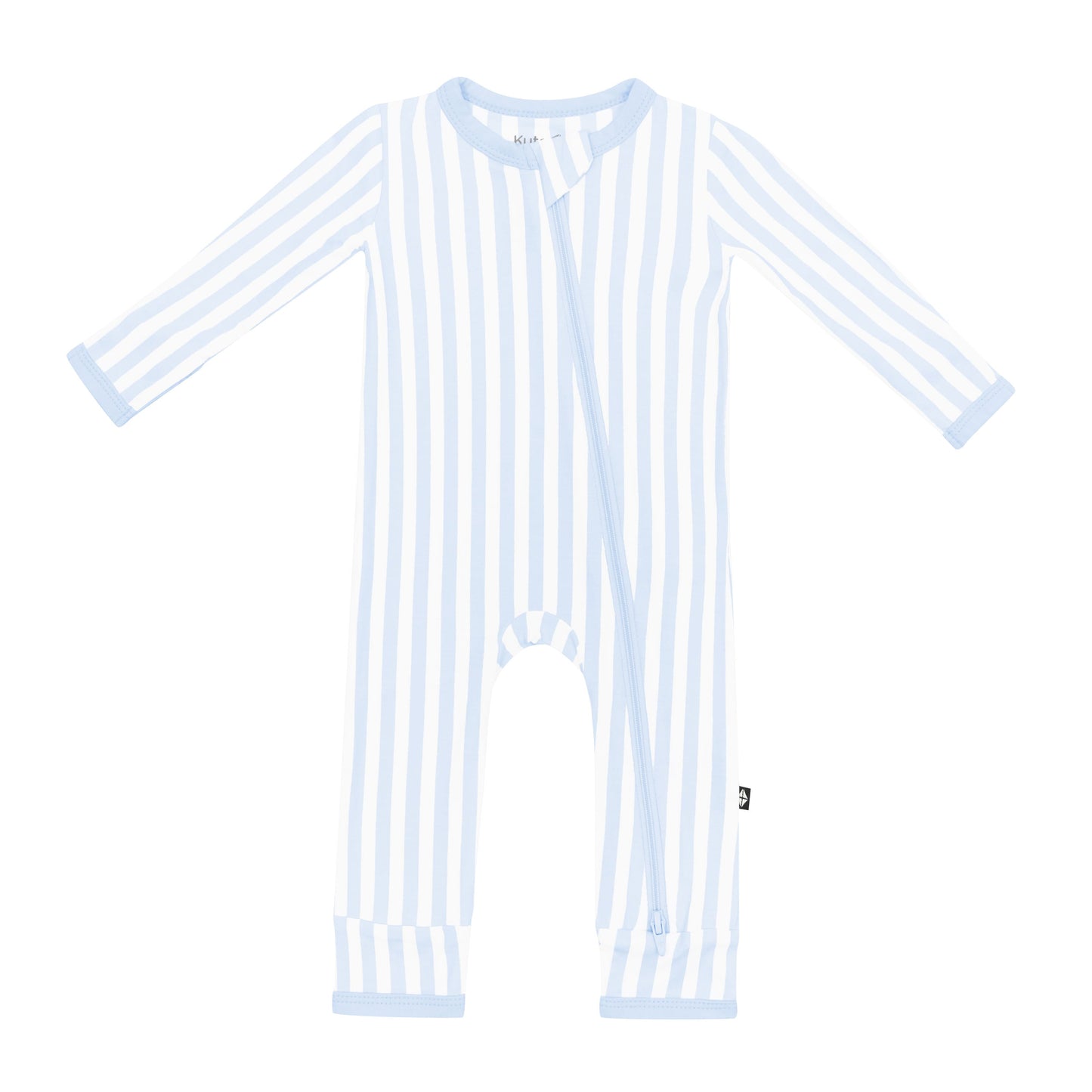 Zippered Romper in Small Mist Stripe