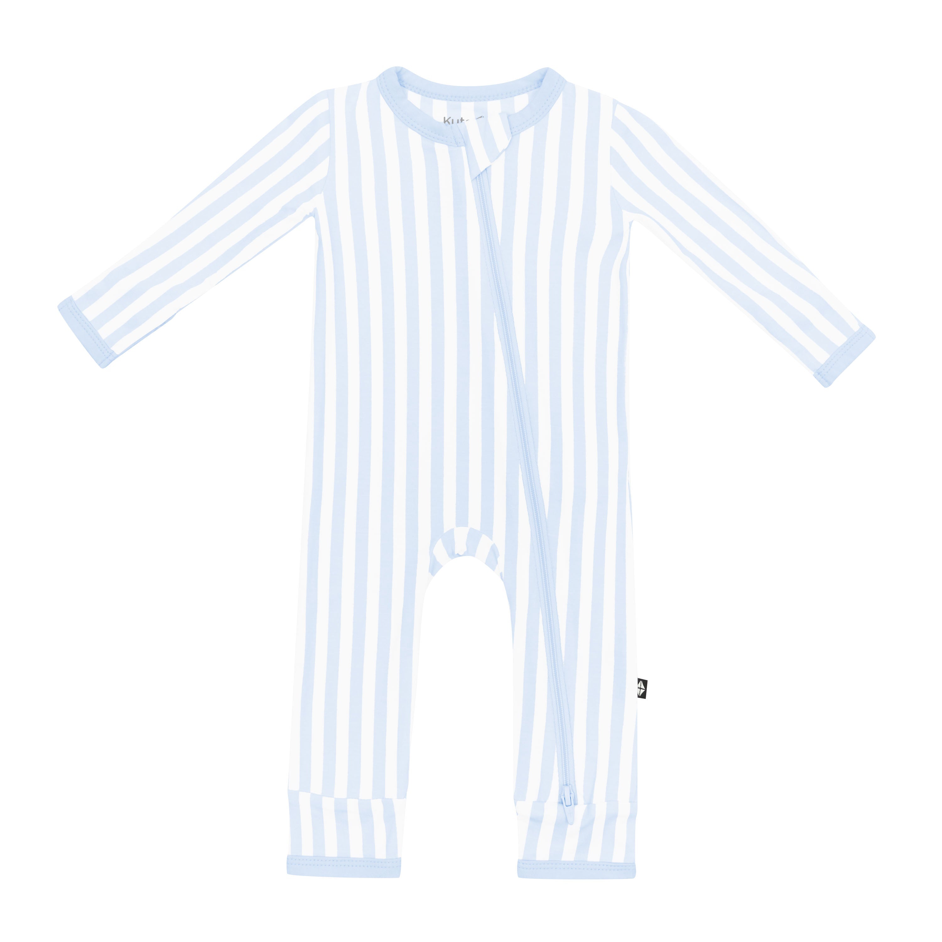 Zippered Romper in Small Mist Stripe