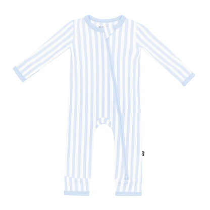 Zippered Romper in Small Mist Stripe