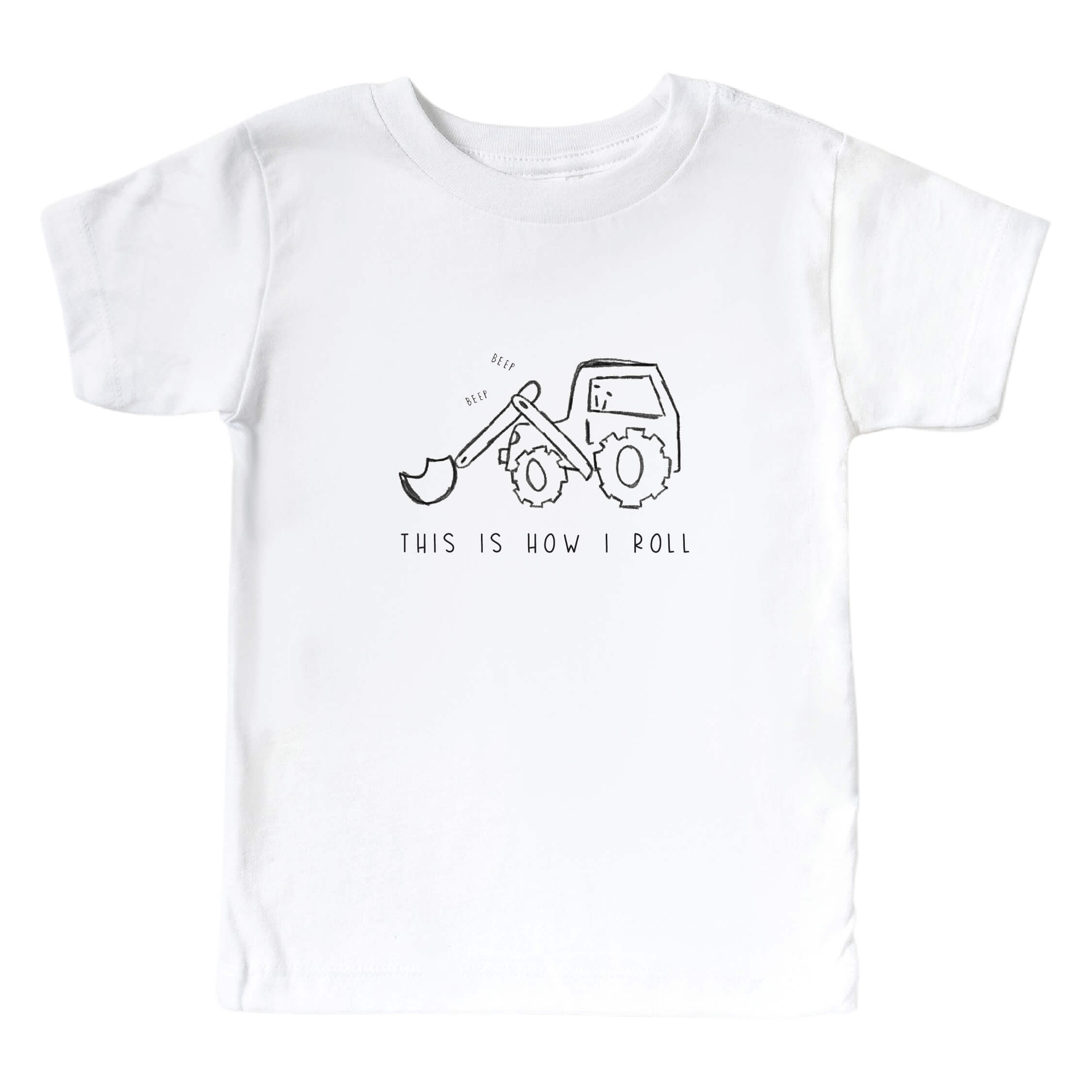 How I Roll Kids Graphic Tee | White