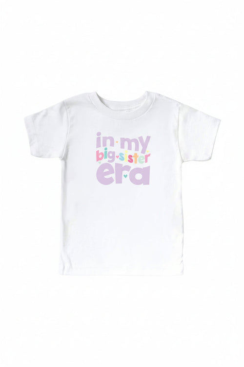 Big Sister Era Kids Graphic Tee | White