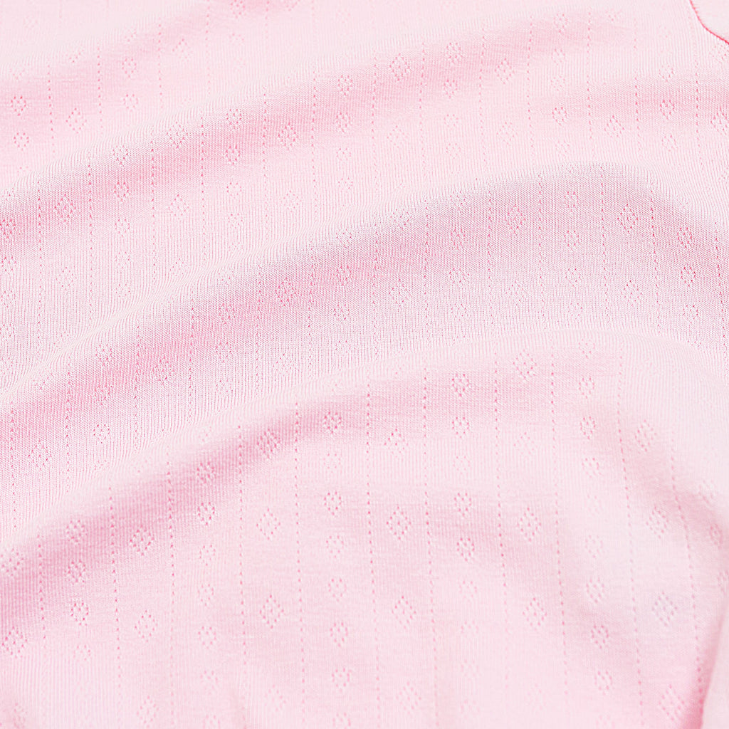 Pointelle Short Sleeve Set in Sakura