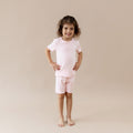 Pointelle Short Sleeve Set in Sakura