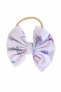Ribbon & Roses Knit Bow Headband | Purple
