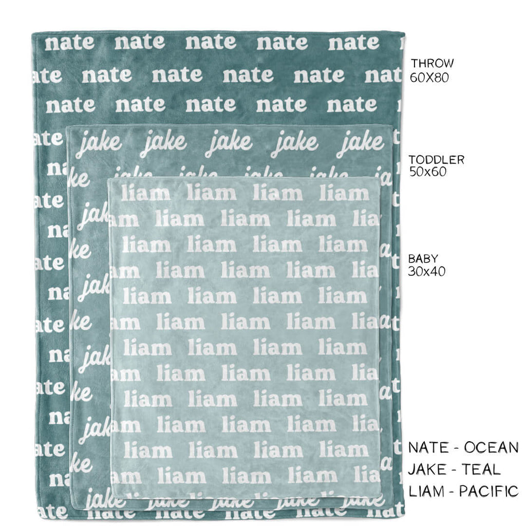 Seafoam Personalized Color Blanket
